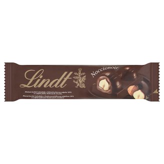 Lindt Noccionoir plněná hořká čokoláda s lískoořechovou náplní a celými jádry lískových ořechů 40g