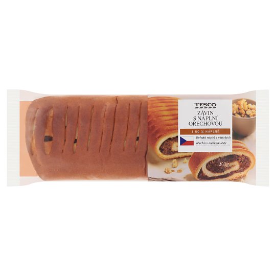 Tesco Závin s náplní ořechovou 400g