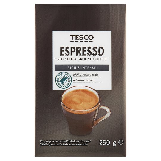 Tesco Espresso Roasted And Ground Coffee 250g Tesco Groceries 7073