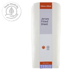 Tesco Fitted Sheet White 220 x 200 cm