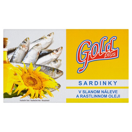 Gold Plus Sardinky ve slaném nálevu a rostlinném oleji 125g