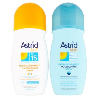 Astrid Sun Hydratační mléko na opalování spray OF 15 200ml + po opalování spray 200ml