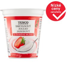 Tesco Smetanový jogurt jahodový 150g