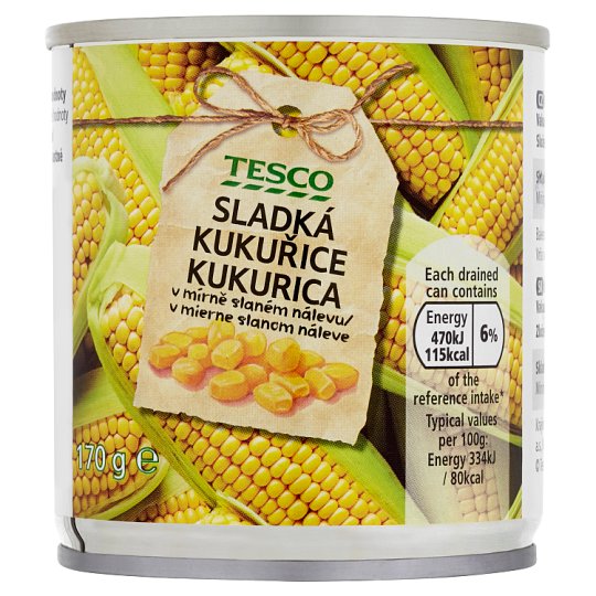 Tesco Sweet Corn in Brine 170g