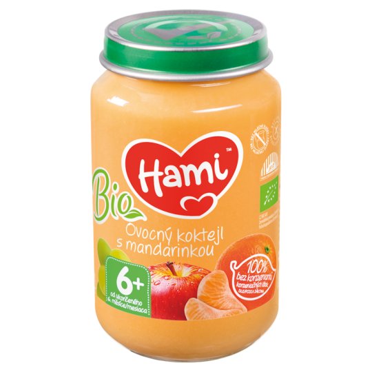 Hami ovocná přesnídávka BIO Ovocný koktejl s mandarinkou od uk. 6. měsíce 200g