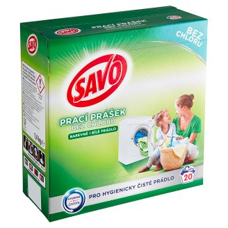Savo Bez chloru Universal prací prášek na barevné a bílé prádlo 20 praní