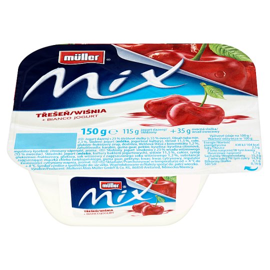 Müller Mix Třešeň + bianco jogurt 150g