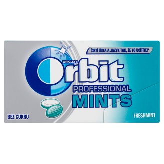 Wrigley's Orbit Professional Mints Freshmint bonbóny bez cukru s příchutí svěží máty 18g