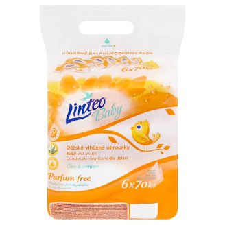 Linteo Baby Vlhčené dětské ubrousky 6 x 70 ks