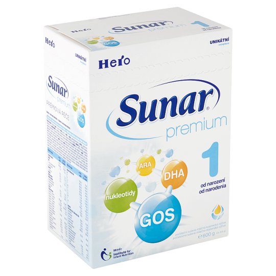 Sunar Premium 1 počáteční sušená mléčná kojenecká výživa 2 x 300g