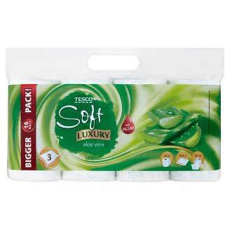 Tesco Soft Luxury Aloe Vera toaletní papír 3 vrstvý 16 rolí