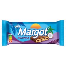 ORION MARGOT Raisin Soy Bar with Coconut and Raisins in Cocoa Glaze 80g