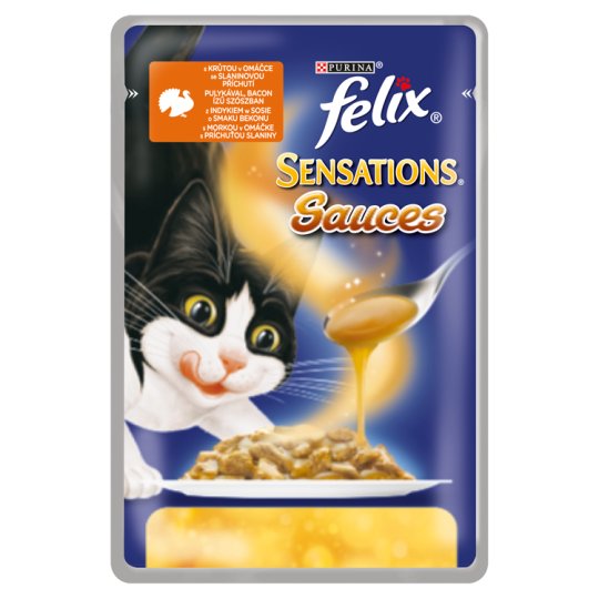 FELIX Sensation Sauces s krůtou v omáčce s příchutí slaniny 100g
