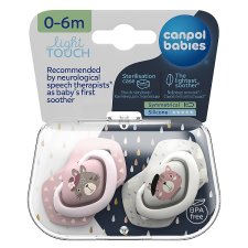 Canpol babies Soother Silicone Symmetrical BONJOUR PARIS 0-6m 2 pcs pink