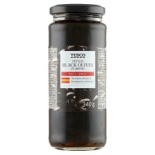 Tesco Pitted Black Olives in Brine 340g