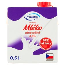 Pragolaktos Trvanlivé mléko plnotučné bez laktózy 3,5% 0,5l