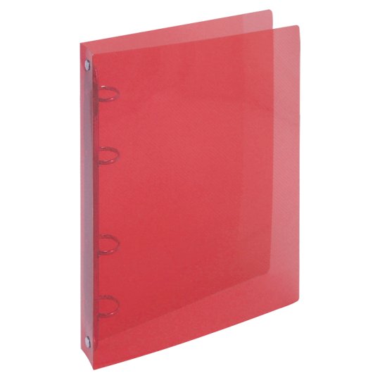 Polypropylene 4ring Binder A4 Red Tesco Groceries