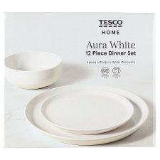 Tesco Home Aura White 12 Piece Dinner Set