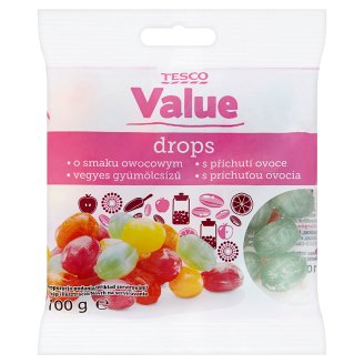 Tesco Value Dropsy s příchutí ovoce 100g