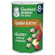 GERBER Organic křupky s banánem a malinami 35g