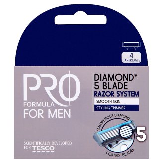 Tesco Pro Formula For Men náhradní hlavice na holicí strojek s 5 břity 4 ks