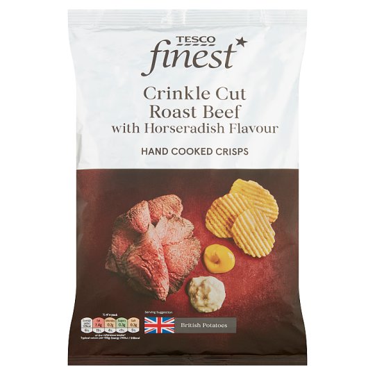 Tesco Finest Crinkle Cut Roast Beef with Horseradish Flavour Hand ...