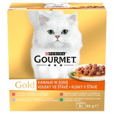 GOURMET Gold Multipack Pieces in Juice with Vegetables 8 x 85g