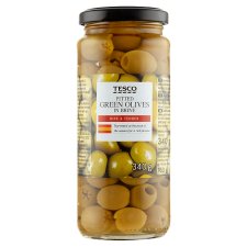 Tesco Pitted Green Olives in Brine 340g