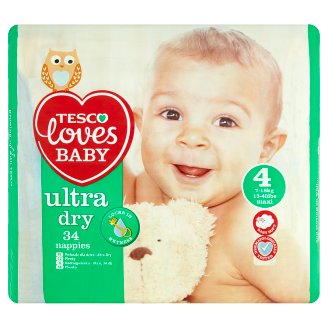 Tesco Loves Baby Ultra Dry Plenky 4 maxi 34 ks
