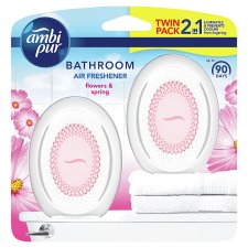 Febreze Bathroom, Continuous Air Freshener Odour Elimination & Prevention, Flowers and Spring 2 Count