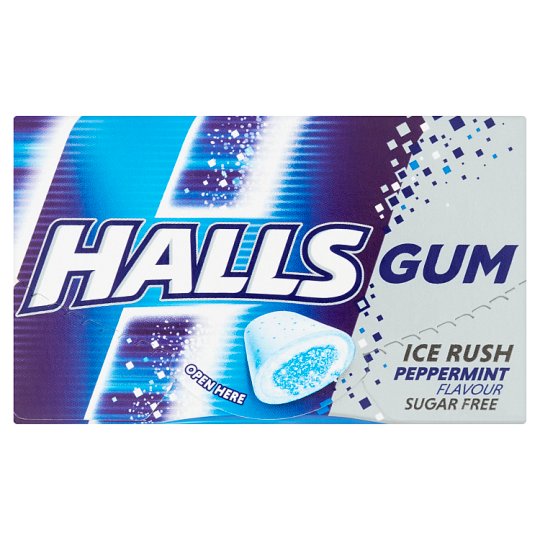 Halls Ice Rush žvýkačka bez cukru s mátovou příchutí 18g
