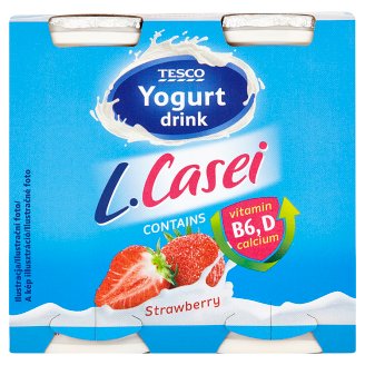 Tesco Jogurtový nápoj s jahodovou příchutí a s L. paracasei 4 x 100g