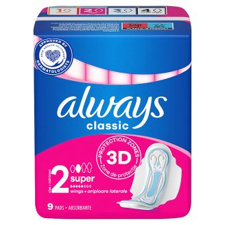 Always Classic Long Hygienické Vložky S Křidélky 9 ks