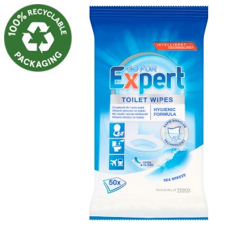 Go For Expert Sea Breeze vlhčené čisticí ubrousky na toaletu 50 ks