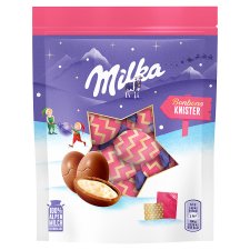 Milka Knister bonbony, mléčná čokoláda s mléčným krémem a práskacími bonbonky 86g