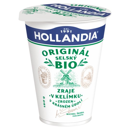 Hollandia Bio selský jogurt bílý s kulturou BiFi 180g
