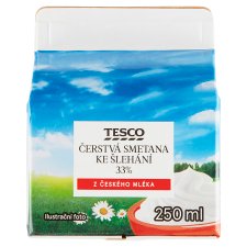 Tesco Fresh Whipped Cream 33% 250ml