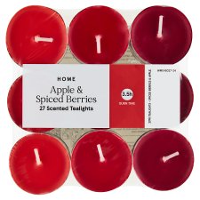 Tesco Home Apple & Spiced Berries Scented Tealights 27 x 9.2g