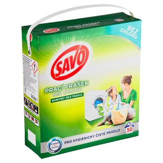 Savo Bez chlóru Universal prací prášek na barevné a bílé prádlo 50 praní