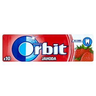 Wrigley's Orbit Jahoda žvýkačka bez cukru s příchutí jahody 10 ks dražé 14g