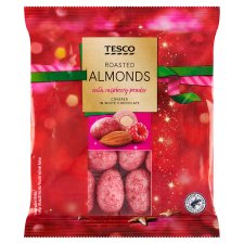 Tesco Roasted Almonds with Raspberry Powder Covered in White Chocolate 110g