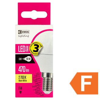 LED žárovka Classic Mini Globe 6W E14 teplá bílá