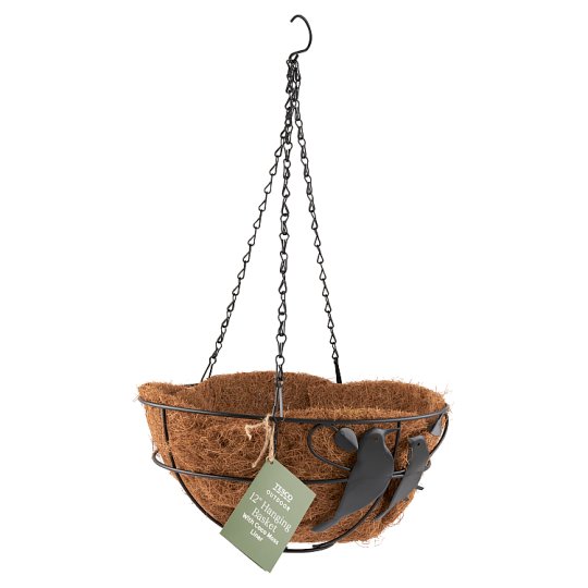 Tesco Outdoor Hanging Basket with Coco Moss Liner 35 cm Tesco Groceries