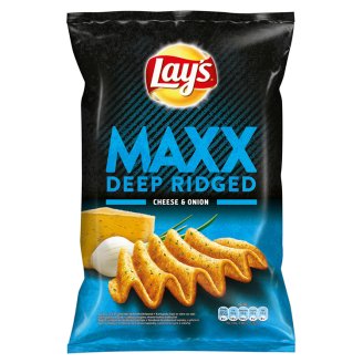 Lay's Maxx Smažené bramborové lupínky s příchutí sýra a cibulky 140g