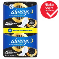 Always Ultra Sanitary Towels Secure Night (Size 4) Wings X12