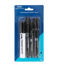 Tesco Home Office Permanent Marker Pens 5 pcs