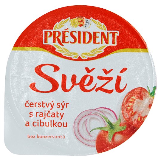 Président Svěží Fresh Cream Cheese with Tomatoes and Onion 125g