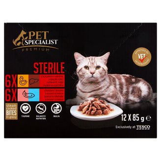 Tesco Pet Specialist Premium Sterile kousky v omáčce 12 x 85g