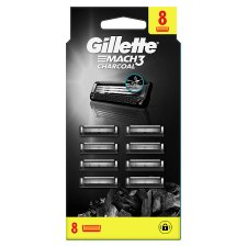 Gillette Mach3 Charcoal Razor Refills for Men, , 8 Blade Refills