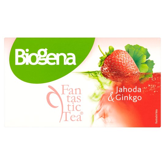 Biogena Fantastic Tea Jahoda & ginko bylinný čaj aromatizovaný, porcovaný 20 x 2g